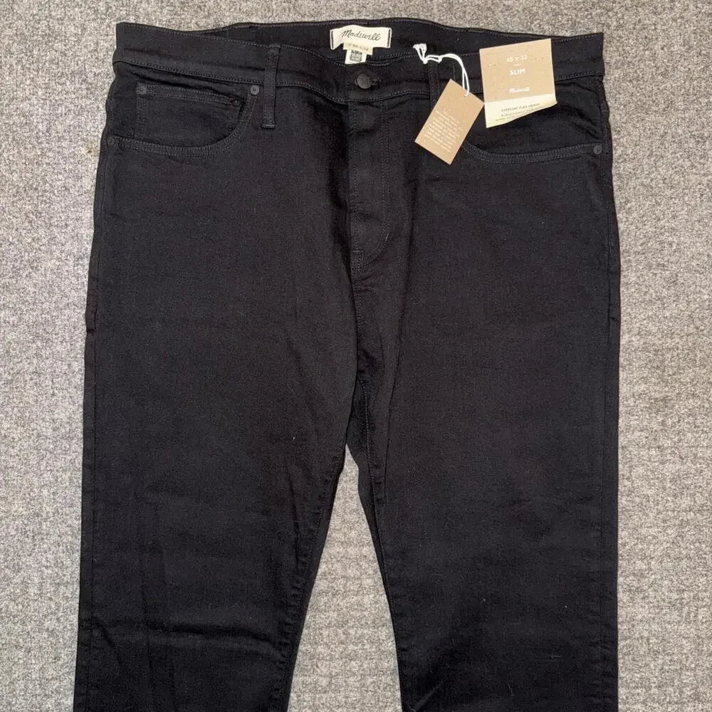 NWT Made well Mens Athletic Slim Black Jeans Size 40x 32 Flex Denim Coolmax